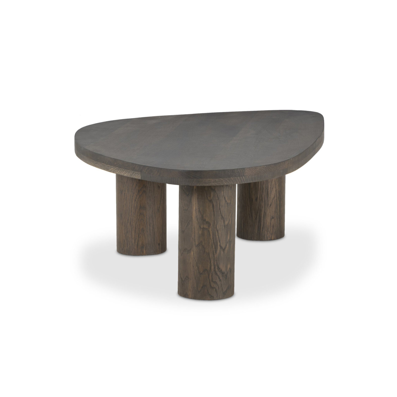 Moraga 3 Legs Coffee Table, 15" H x 25.5" L x 36" W, Gray Tobacco Oak