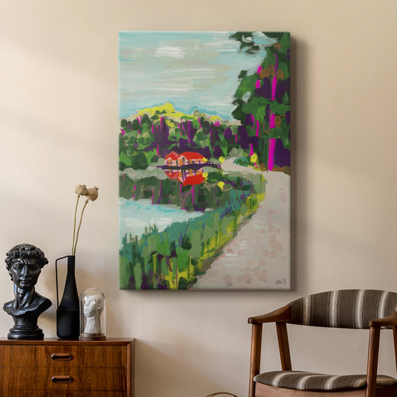 Bord de lac coloré - galerie Cavas sur mesure, H 60 po x l 40 po
