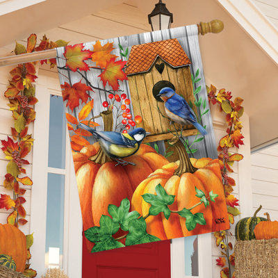 Fall Beauty Birds House Flag