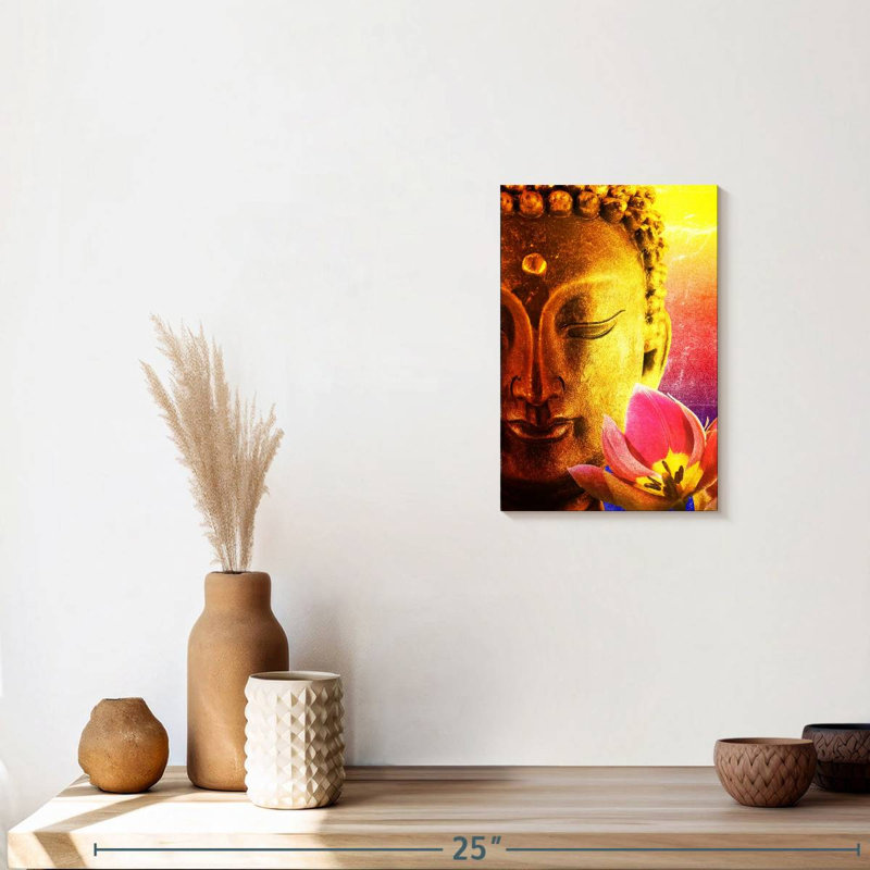 Stunning Buddha Canvas Print, 12" H x 8" W x 1" D