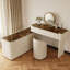 Ensemble de coiffeuse moderne avec tabouret et plateau en verre-1435220225