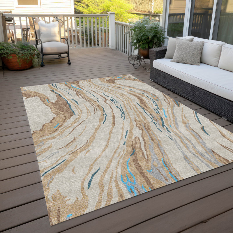 Tapis intérieur / extérieur beige Aureva , 5' x 7'6"