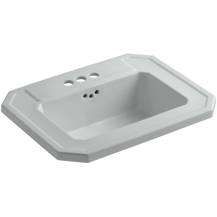 Kathryn® Vitreous China Rectangular Drop-In Bathroom Sink with Overflow