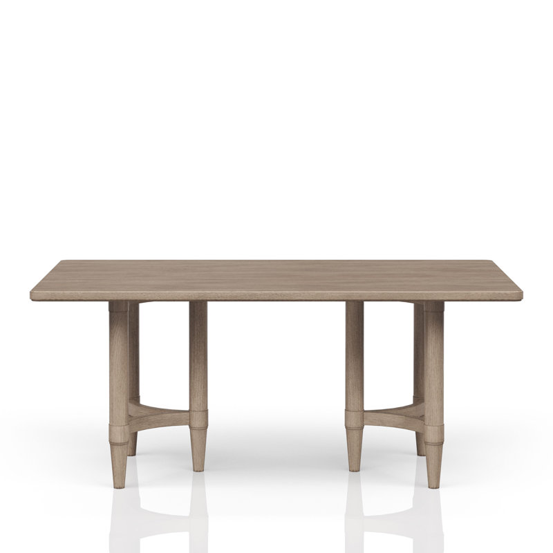 Dana Heights 7-Piece Dining Set – Triad Table with Upholstered Chairs, Sand Finish