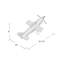Sculpture en bois avion brun avec accents métalliques gris