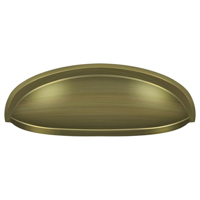 Cup / Bin Pull, Antique Brass