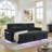 Modern Chenille Multi-functional Pull-Out Bed Sofa with Retractable Table and LED Lighting-511562392