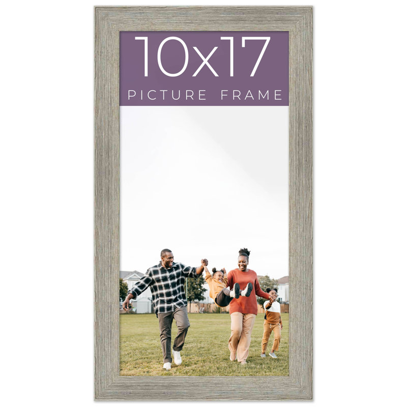 Cadre photo en bois massif Matiza, Gris, 10 po x 17 po
