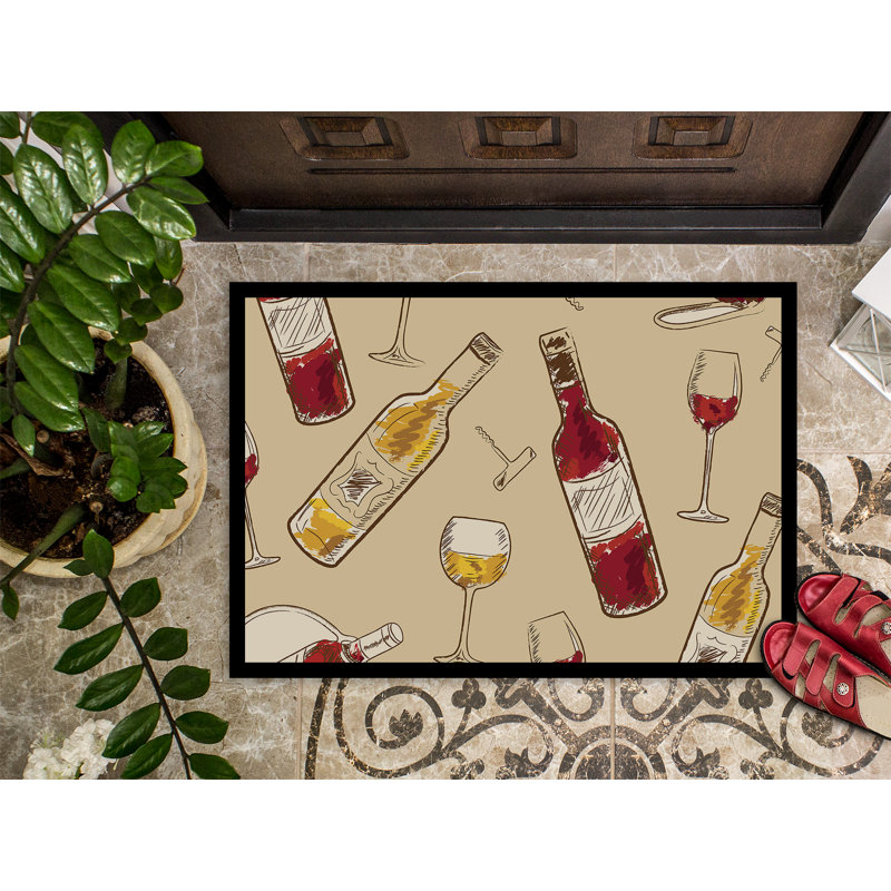 Non-Slip Outdoor Doormat, Cream, 27" W x 18" L 