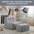 33.7" Bean Bag Lounge Chair With Ottoman-641931360