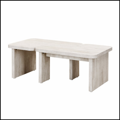 Detachable Rectangle Wood Coffee Table, Customizable and Durable for Various Room Layouts and Styles