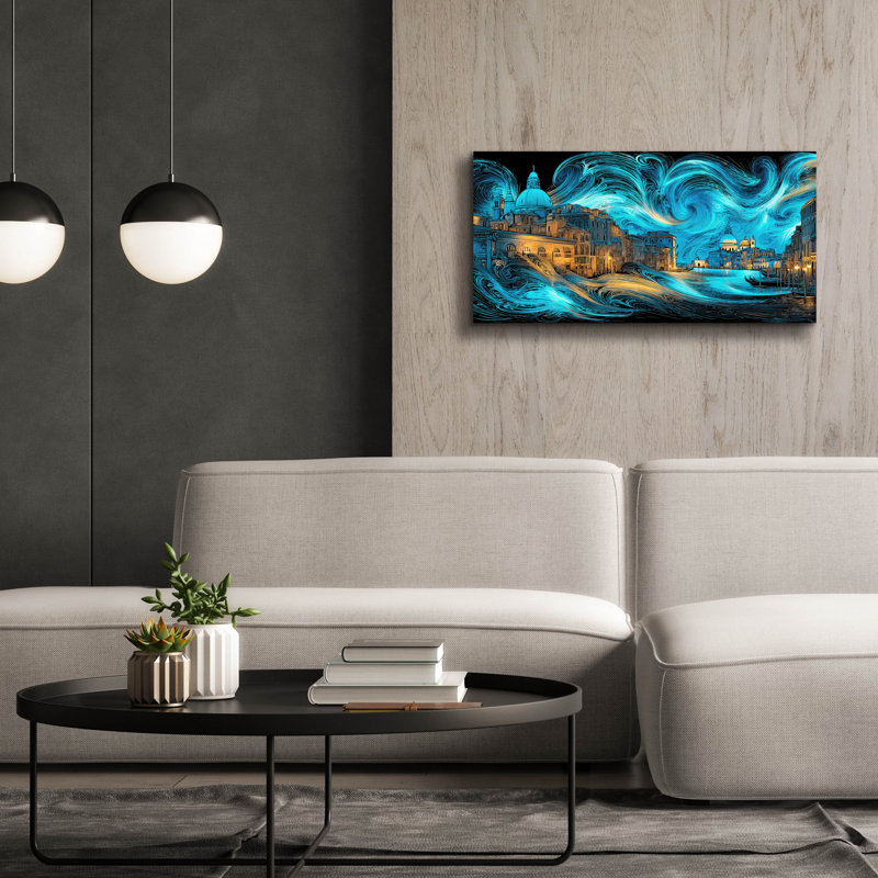  «Waves Of Light Over Venice» par Ann Klee, art mural sur toile, 40 po x 20 po, H 20 po x l 40 po