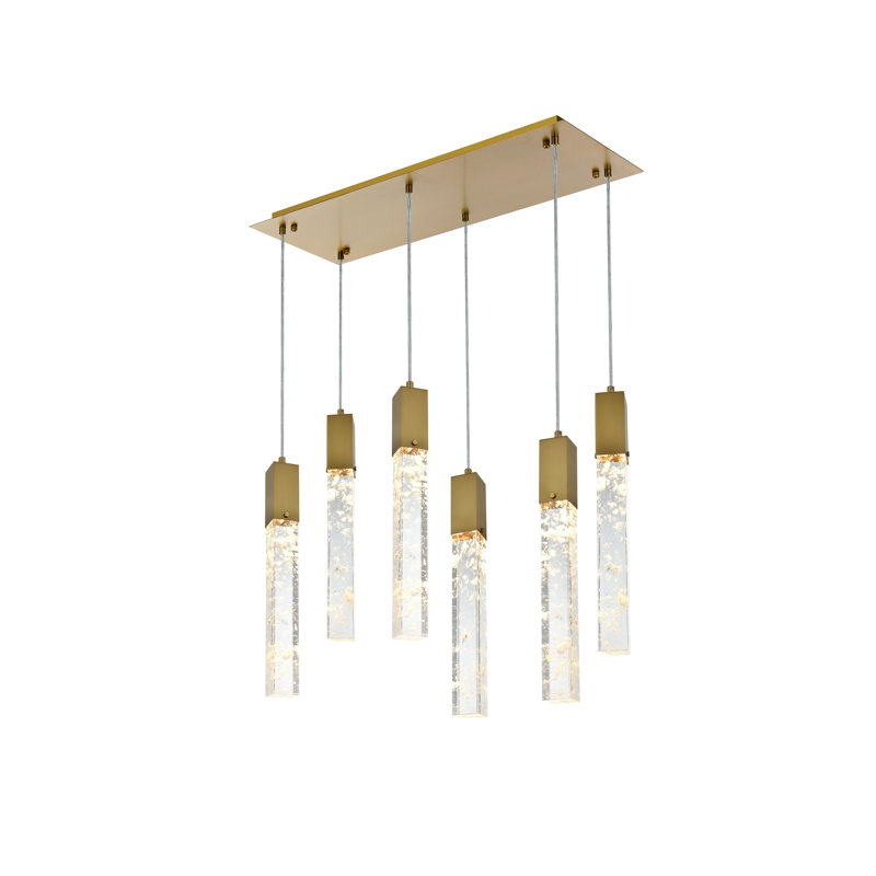 Luminaire suspendu noir Aurora 32 pouces, Or satiné