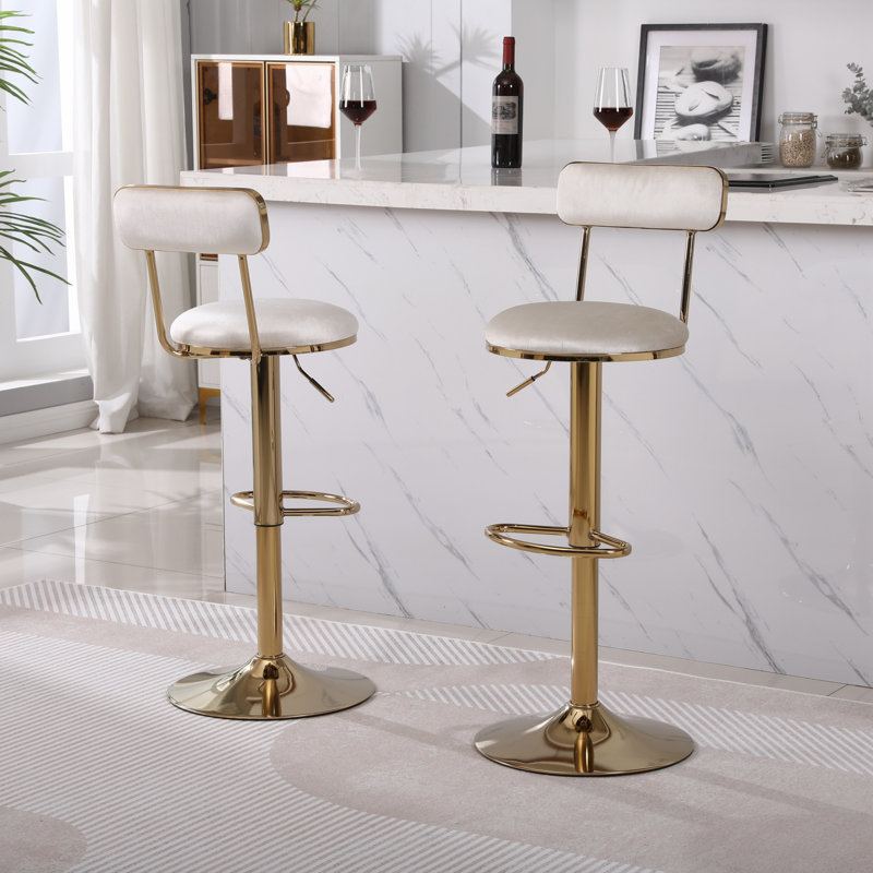 Tabouret pivotant à hauteur réglable Konstantino, Beige