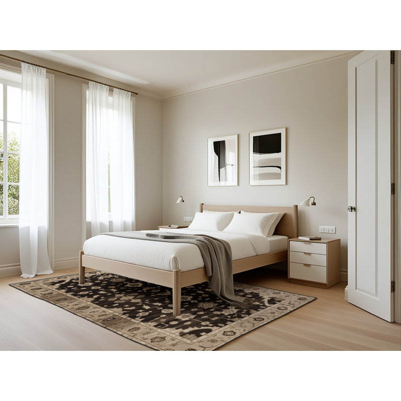 Tapis brun lavable à la machine, Rectangle 5 pi x 7 pi