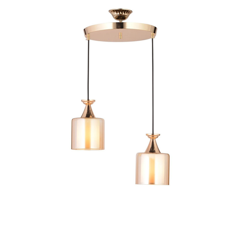 Luminaire suspendu cylindrique à 2 lumières