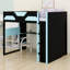 Lit mezzanine multifonctionnel en bois avec bureau, armoire, tablettes, éclairage USB et RVB-2119300209