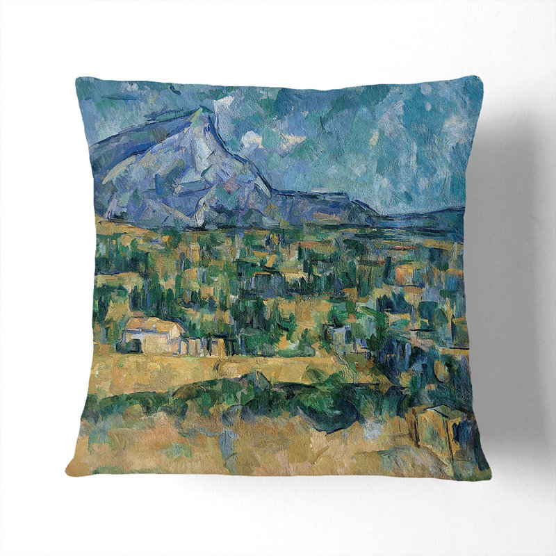 Mont Sainte-Victoire Vol.2 Square Throw Cushion, 40cm H x 40cm W x 15cm D, Black