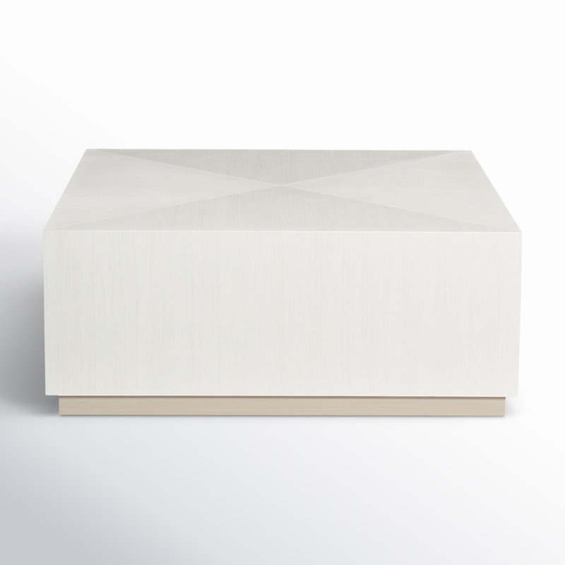 Axiom Transitional Square Cocktail Table with Storage in Gray and White