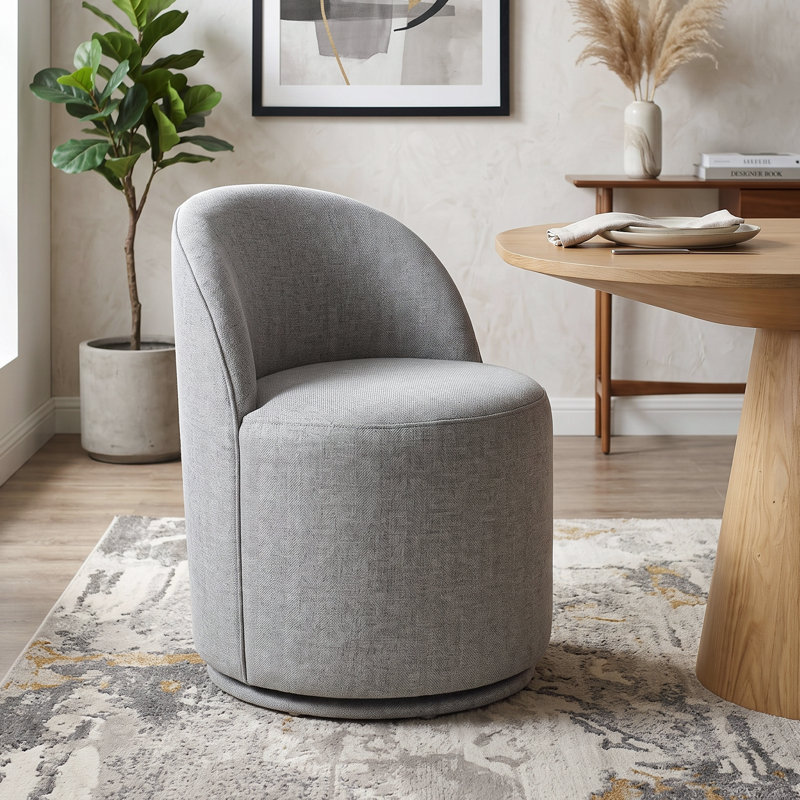 Chaise de bureau Burney, Tissu gris pâle