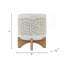 Pot à fleurs 8 "à chevrons avec support en bois, beige
