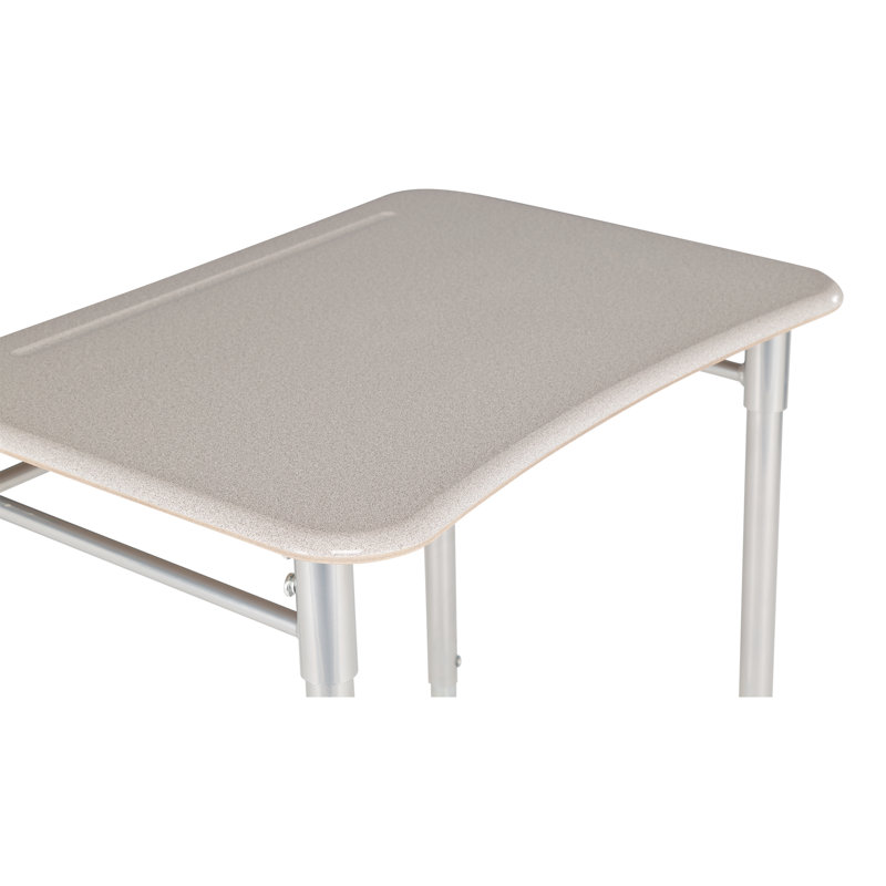 Rectangle Adjustable Height Collaborative School Desk, Gray Spectrum