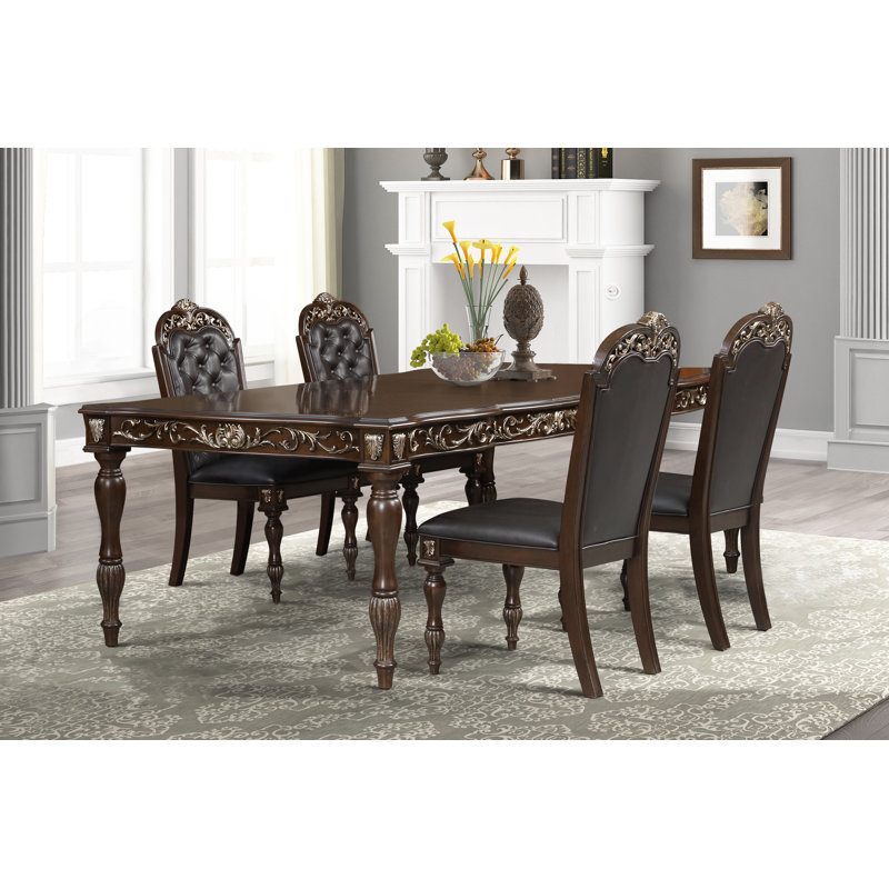 Maximus 5-piece Solid Wood Dining Set in Madeira