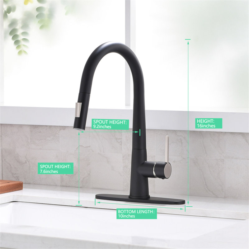 Robinet de cuisine extractible noir