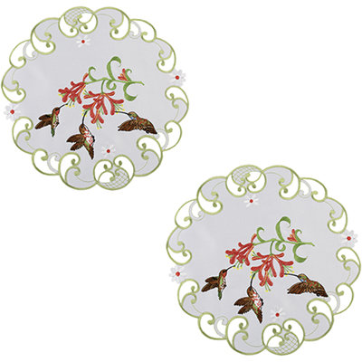 Napperon décoratif de table Colibri, ensemble de 2 (rond 11 po)