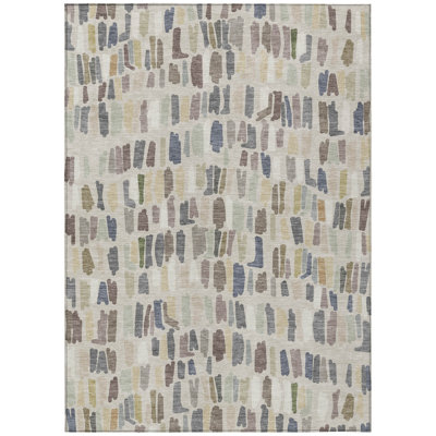 Machine Washable Indoor/Outdoor Kesler ACN2377 Stripes Rug