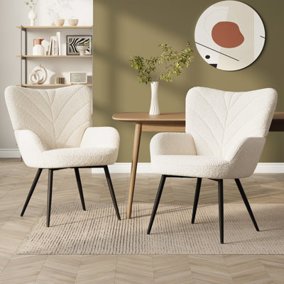 Modern Upholstered Dining Side Chair with Metal Legs - Comfortable Accent Chair for Kitchen or Dining Room