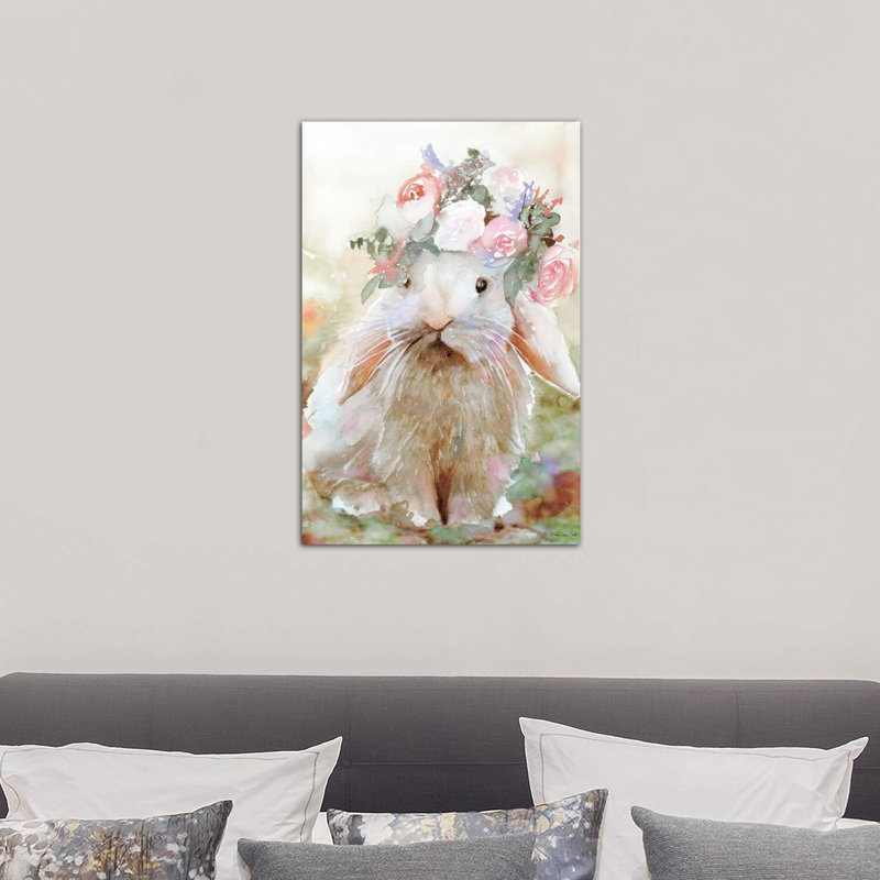 Bunny Sophia - Wrapped Canvas Painting, 66.04 cm H x 45.72 cm W x 3.175 cm D