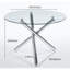 Ensemble de salle à manger 1 + 4, 5 pièces, table de salle à manger à pieds en métal Mid-Century pour 4-6 personnes avec plateau en verre, table de salle à manger à piédestal, table basse de loisirs-591180399