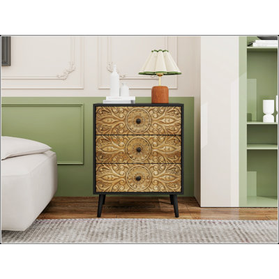 3 Drawer American Furniture Cabinet, Ideal For Bedroom, Living Room, And Study With Spacious Storage And Elegant Design