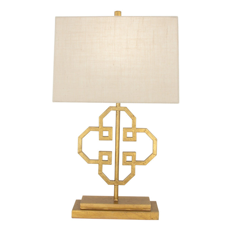Lilu Table Lamp, Antiqued Gold Leaf, Off White