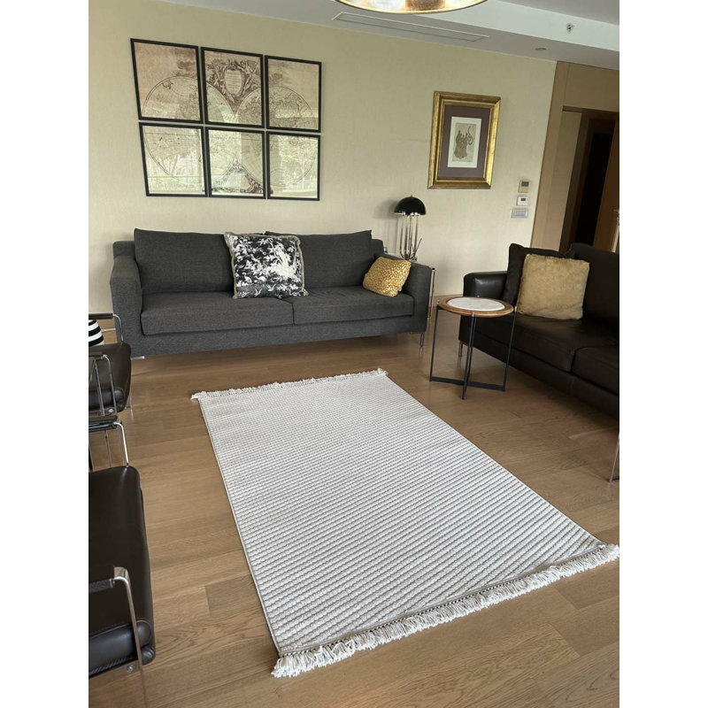 Tapis avec envers antidérapant Tivan, Carré 2 pi 7 po