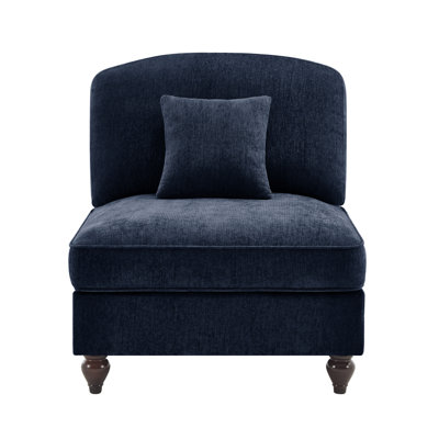 Armless Sofa Chenille W/1 Pillow