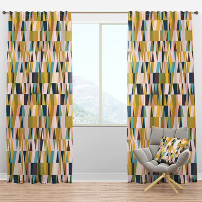 Rideau triangulaire vert Mid Century