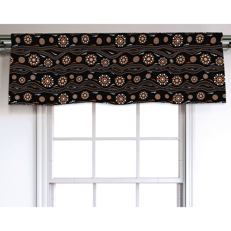 Sateen Ikat Ruffled Window Valance