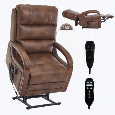 Power Lift Recliner Chair with Solid Wood Armrests, Heat Massage and Heavy Duty Motion Mechanism