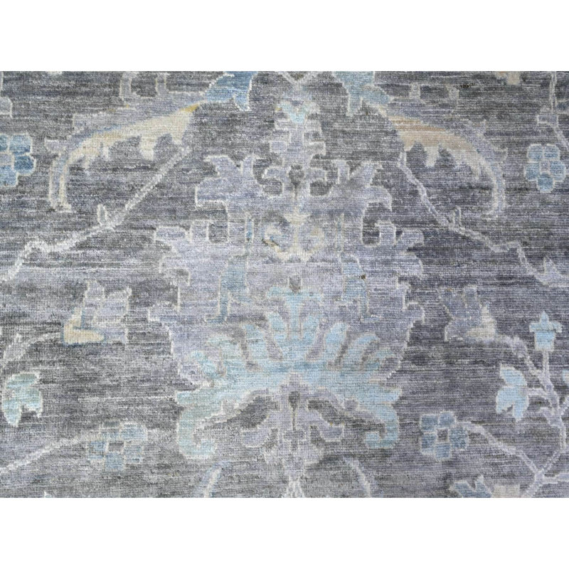 Tapis noué à la main gris anthracite 10 pi x 13 pi 6 po Kendall 958086E5166E4F6FABFAA38848AC4445