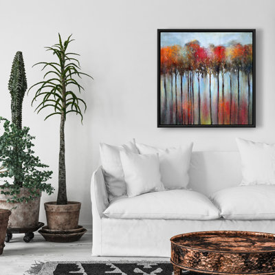 Reproduction abstraite et colorée de forêt sur toile