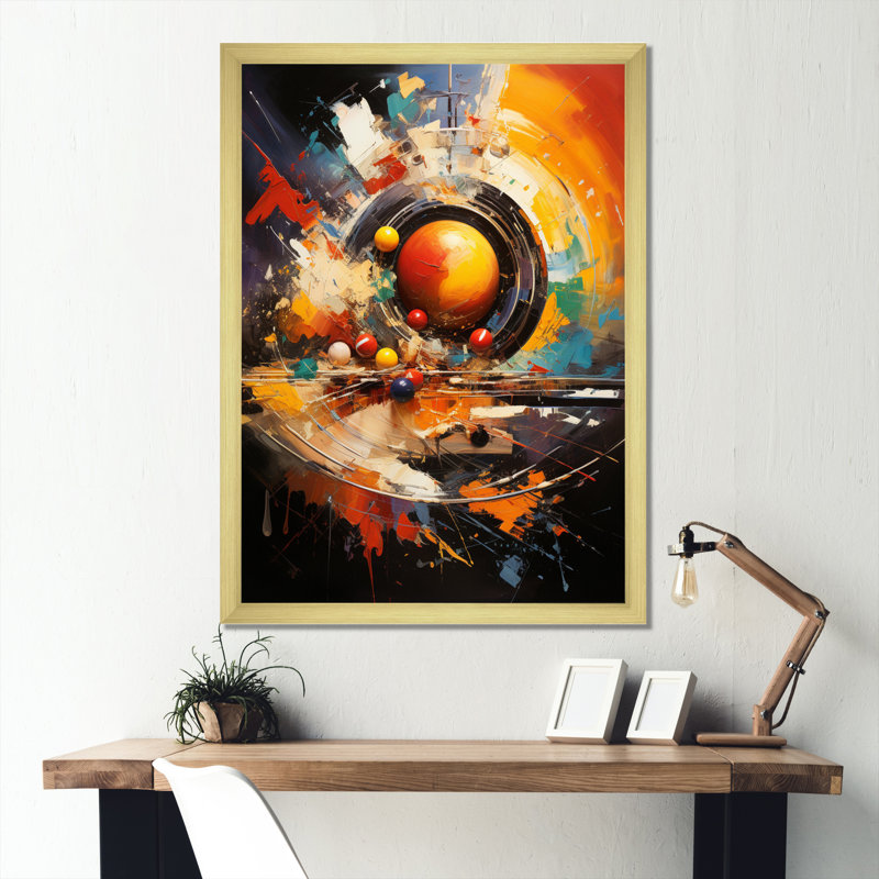 Celsie Billard Cueball Symphony An II, reproduction d'art sur toile, H 32 po x l 16 po x P 1 po, Encadrement doré