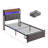 Bed Frame Frame, Storage Headboard With Charging Station, Solid And Stable, Noise Free, No Box Spring Needed, Easy Assembly