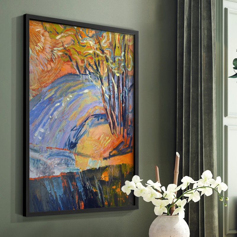 «Cadmium Winter Solstice III», reproduction encadrée - bois massif, Cadre simple noir, H 14 po x l 11 po