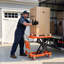 Hydraulic Lift Table Cart, 770 lbs Capacity 28.5 in Lifting Height, for Material Handling, Moving, Transportation, Manual Single Scissor Lift Table, 4 Wheels and Foldable Handle, Premium Steel