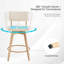 Tabouret de comptoir pivotant de 26 po avec siège et dossier incurvés en lin Mid-Century Ashwell-765424392