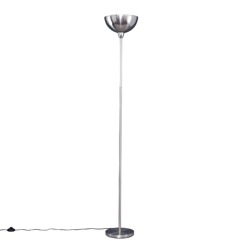 Carolinda 180cm Forseti Matt Gold Uplighter Floor Lamp, No, Brushed Chrome