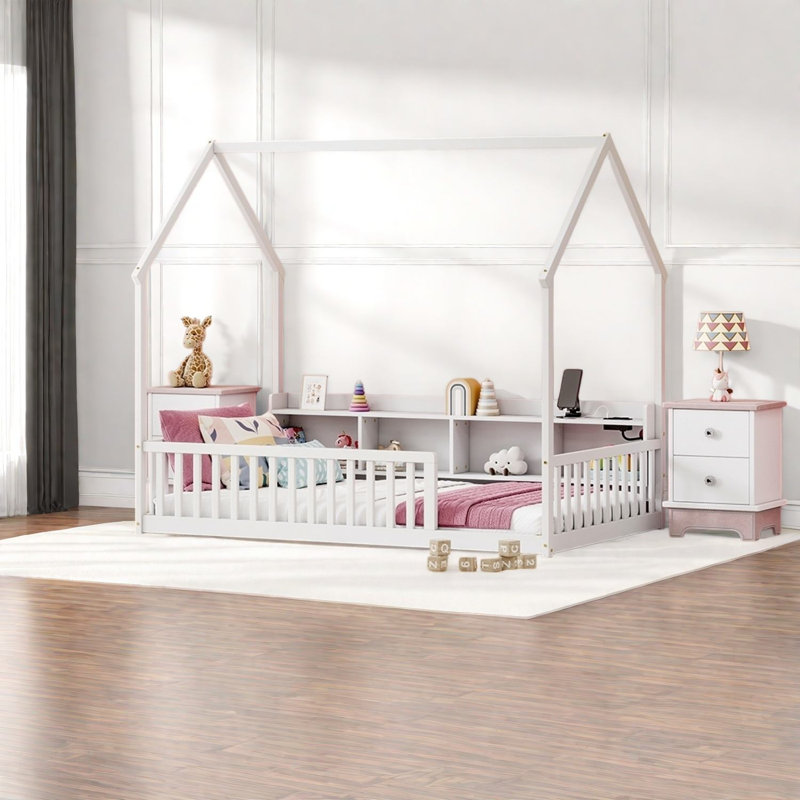 Chambre d'enfant avec rangement, chambre d'enfant simple en bois de pin moderne