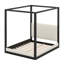 Base de lit à baldaquin en bois avec plateforme et tête de lit tapissier, lit plateforme moderne à quatre colonnes-130557745-130557747